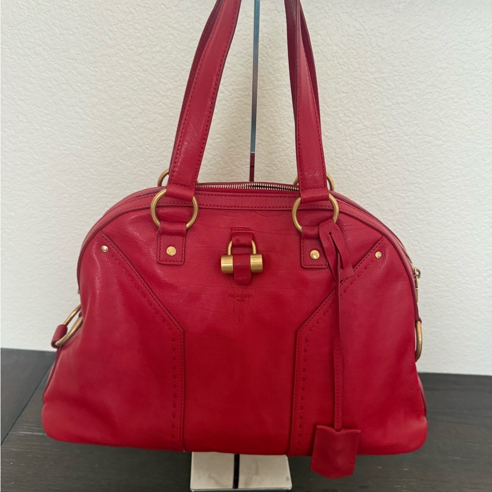 Yves Saint Laurent Red Leather Handbag